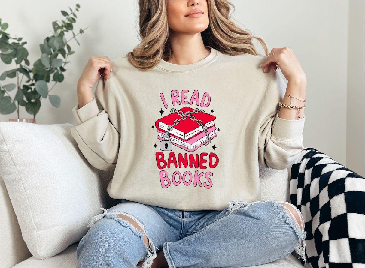I Read Banned Books Shirt, Banned Books T-Shirt, I'm With the Banned Tee, Librarian Tshirt, English Teacher, Book Lover Gift, Reading Tshirt