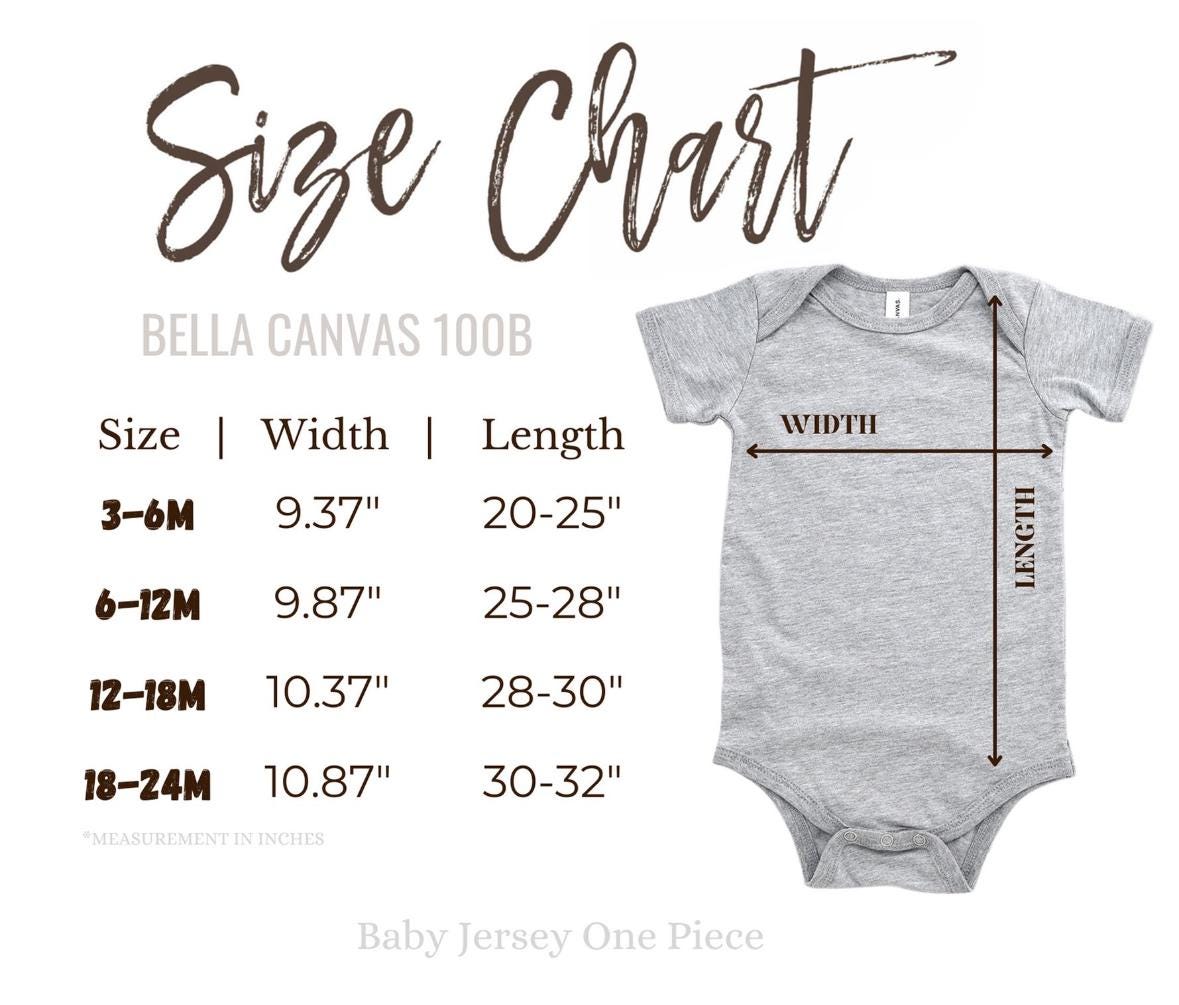 the size chart for a baby&#39;s bodysuit
