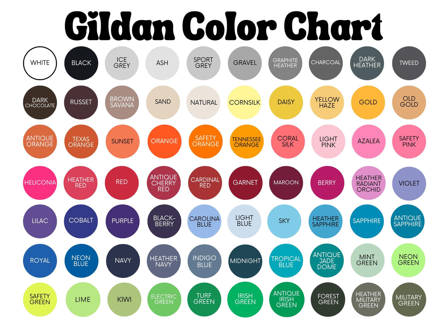 a color chart with different shades of paint