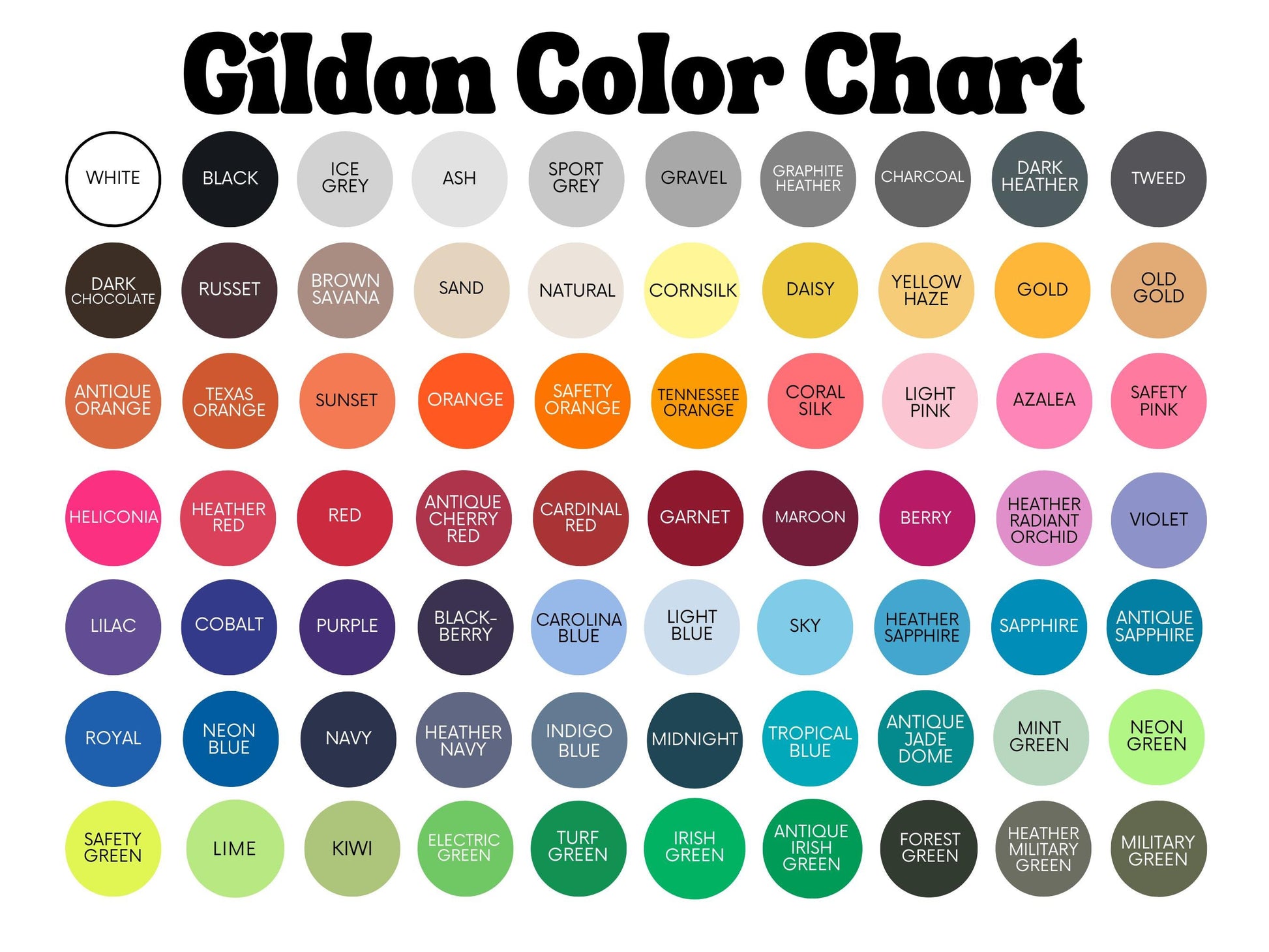 a color chart with different shades of paint