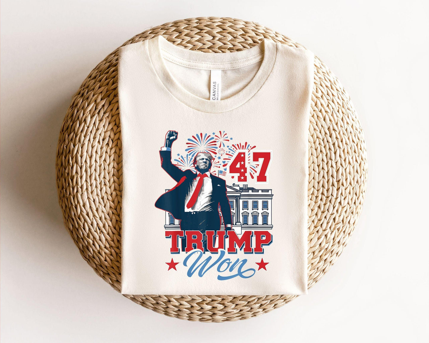 a white t - shirt with the image of a man in a suit and tie