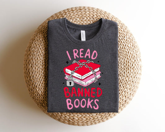 I Read Banned Books Shirt, Banned Books T-Shirt, I'm With the Banned Tee, Librarian Tshirt, English Teacher, Book Lover Gift, Reading Tshirt